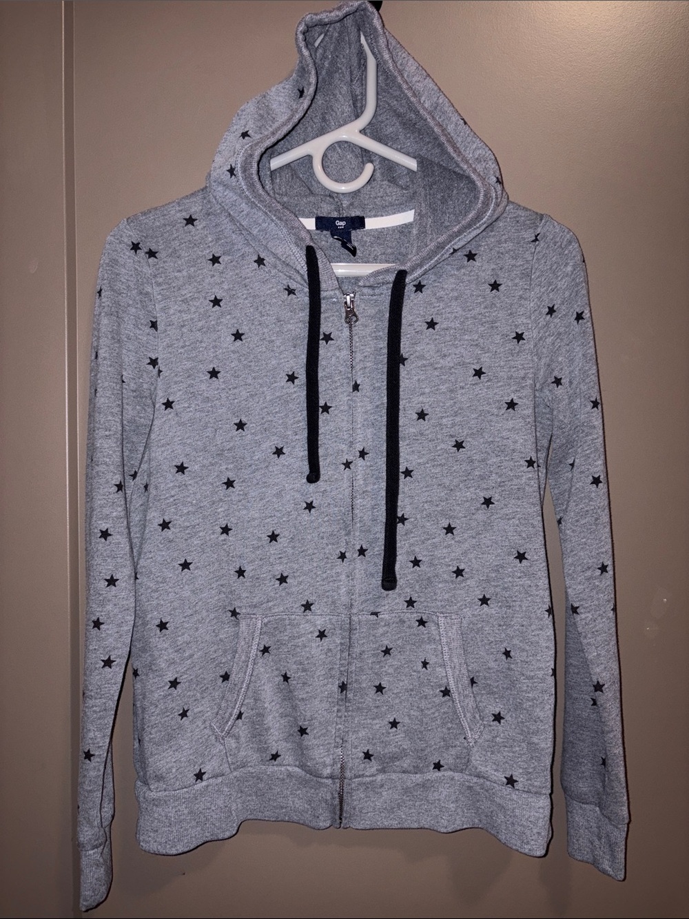 Gap Gray Star Print Zip-Up Hoodie